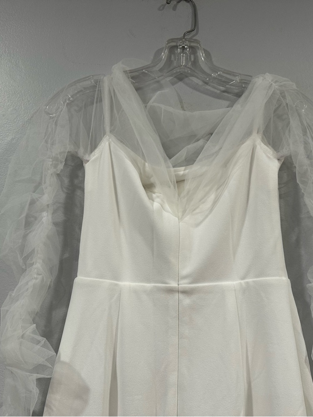 Lulus Beautifully Beloved White Mesh Off Shoulder Gown Small S - Picture 5 of 9